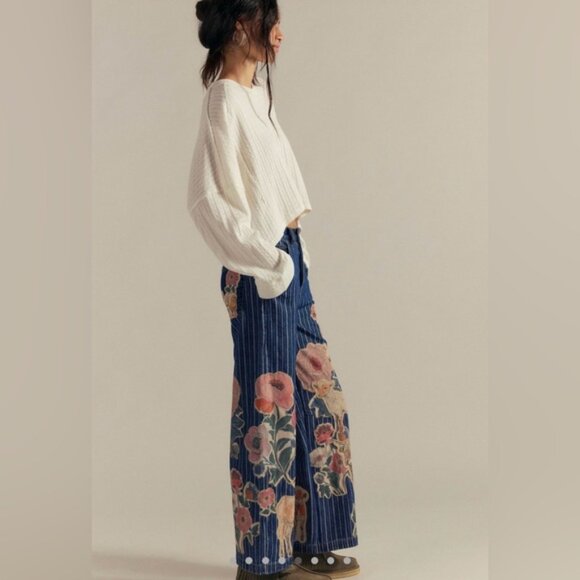 NWT We The Free Farm To Peach Jeans~ Barnyard Blue 🐥 🍑 - Picture 3 of 10